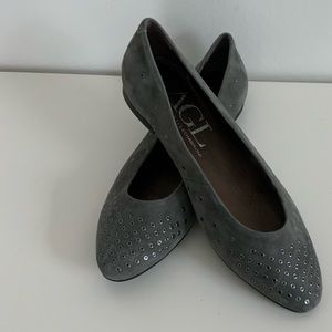 AGL Gray Suede Flats